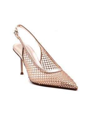 Slingback Greta in mesh e pelle color oro rosa SERGIO LEVANTESI | GRETA6PELLE